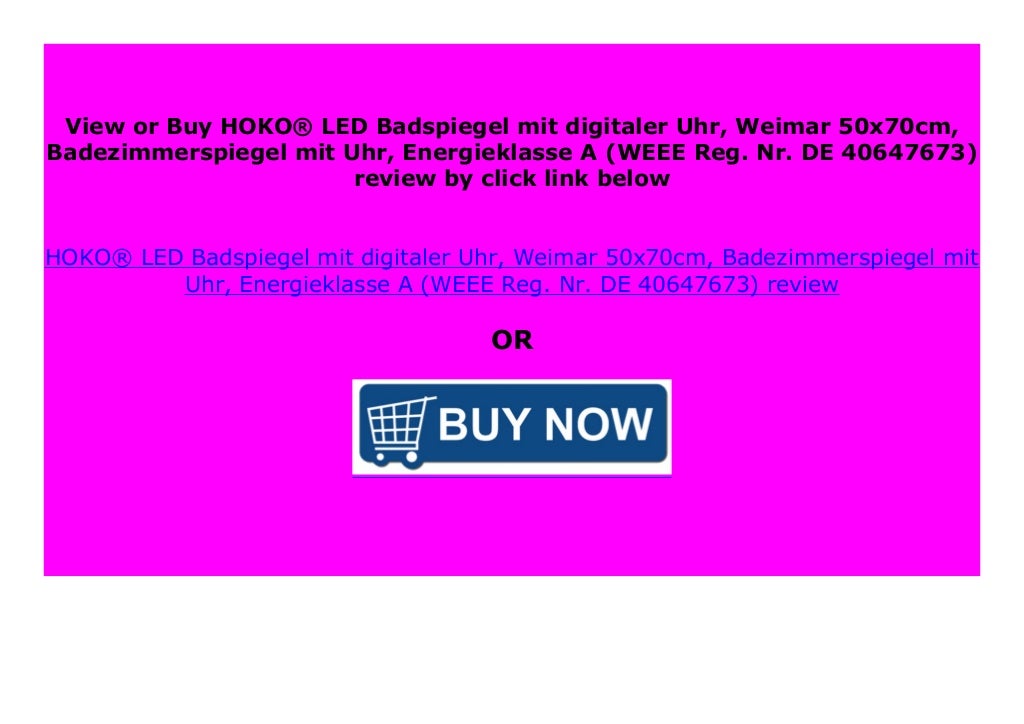 HOT PROMO HOKO LED Badspiegel mit digitaler Uhr, Weimar 50x70cm, Bad…