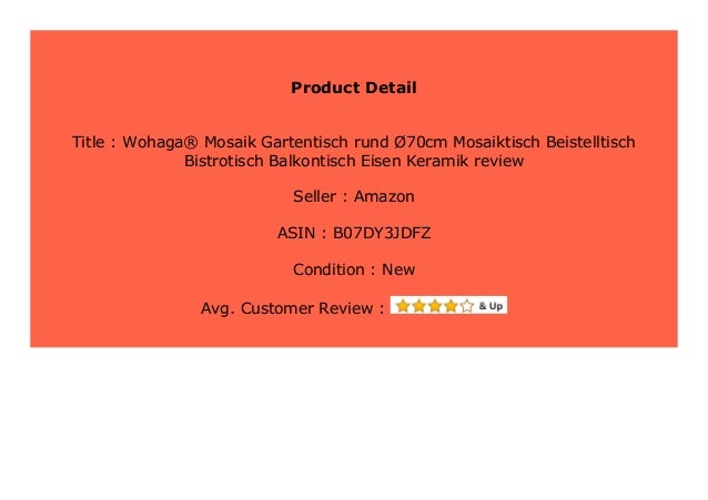 BEST BUY Wohaga Mosaik Gartentisch rund 70cm Mosaiktisch ...