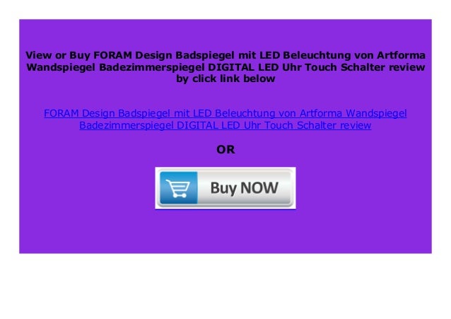 Best Buy Foram Design Badspiegel Mit Led Beleuchtung Von Artforma W