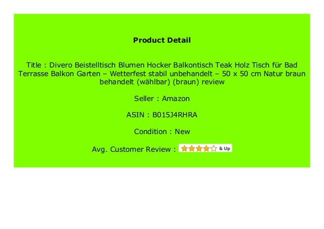 New Divero Beistelltisch Blumen Hocker Balkontisch Teak Holz Tisch F