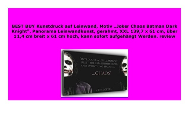 Hot Sale Kunstdruck Auf Leinwand Motiv Joker Chaos Batman Dark Knig