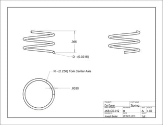 .366
.0330
1 of 129 March, 2013Joseph Besler
SHEETDATEDRAWN BY
4.000A0JKB-CS-012
SCALESIZEREVISIONPART NUMBER
SpringCan Opener
PART NAMEPROJECT
D - (0.0318)
R - (0.250) from Center Axis
 