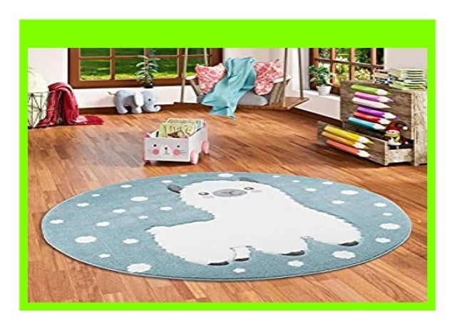 New Pergamon Kinder Teppich Maui Kids Alpaka Pastell Blau Rund In 3 G