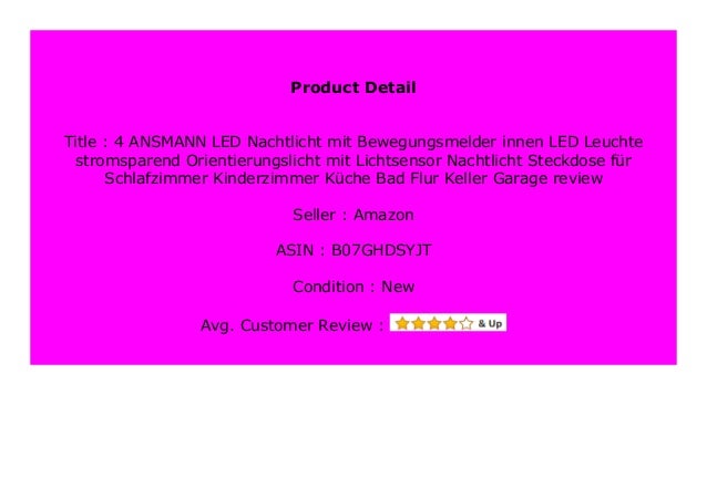 Big Sale 4 ANSMANN LED Nachtlicht mit Bewegungsmelder ...