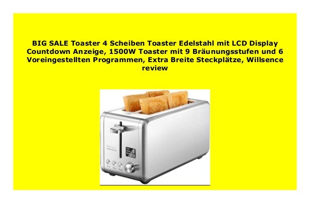Best Buy Toaster 4 Scheiben Toaster Edelstahl Mit Lcd Display Countdo