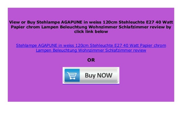 BEST BUY Stehlampe AGAPUNE in weiss 120cm Stehleuchte E27 40 Watt Pap…