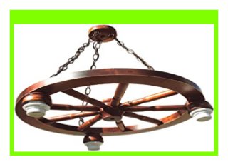 SELL Lampe mit einem Wagenrad, H ngeleuchte aus Holz 60W, braun revie…