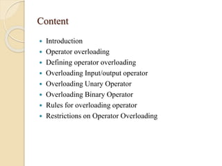 operator overloading | PPT