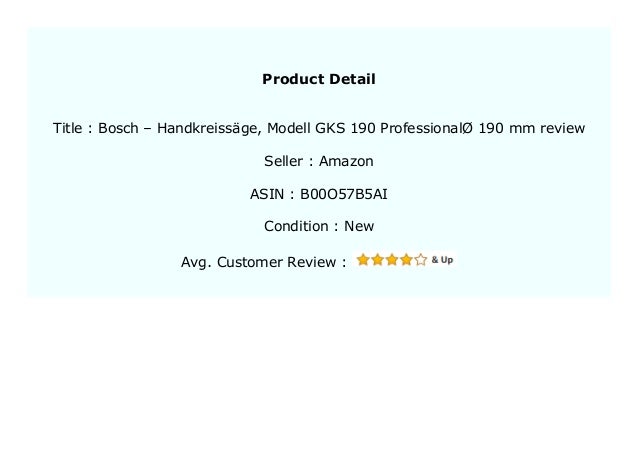 Best Price Bosch Handkreiss Ge Modell Gks 190 Professional