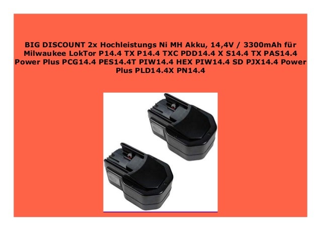 AKKU 14,4V 3300mAh für Milwaukee LokTor S14.4-TX P14.4-TXC PDD14.4-X
