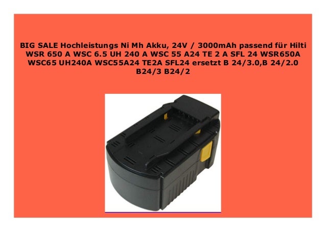 PowerSmart® 24V 3000mAh NiMH Battery For HILTI SFL 24, TE 2-A