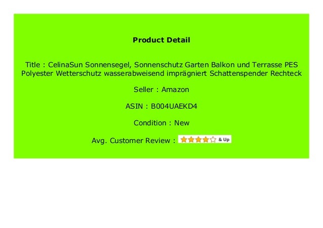 Best Price Celinasun Sonnensegel Sonnenschutz Garten Balkon Und Terr