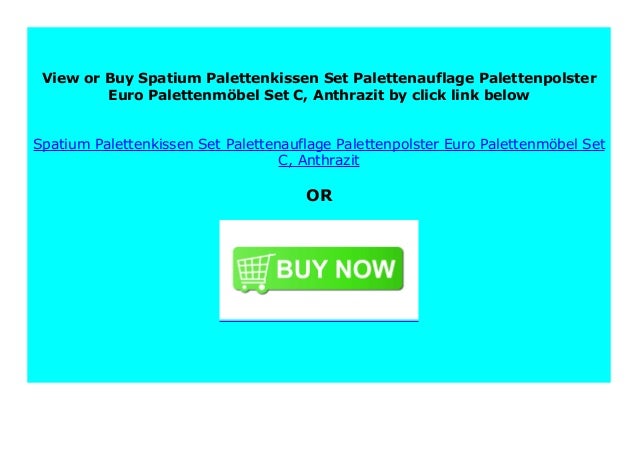Spatium Palettenkissen Set Palettenauflage Palettenpolster Euro Palettenm/öbel Set A, Anthrazit