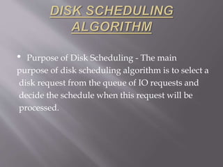 Disk Scheduling Algorithm in Operating System | PPT