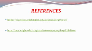 REFERENCES
 https://courses.cs.washington.edu/courses/cse373/05wi
 http://cecs.wright.edu/~tkprasad/courses/cs707/L04-X-B-Trees
 