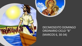 DECIMOSEXTO DOMINGO
ORDINARIO CICLO “B”
(MARCOS 6, 30-34)
 