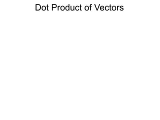 Dot Product of Vectors
 