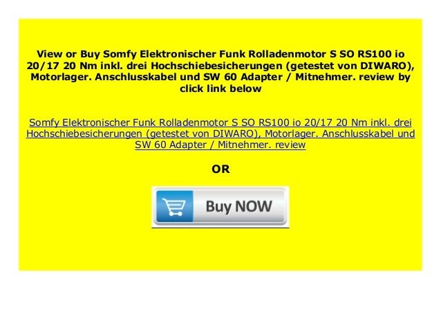 Somfy Funk Rollladenmotor RS100 io 20//17 *NEU*