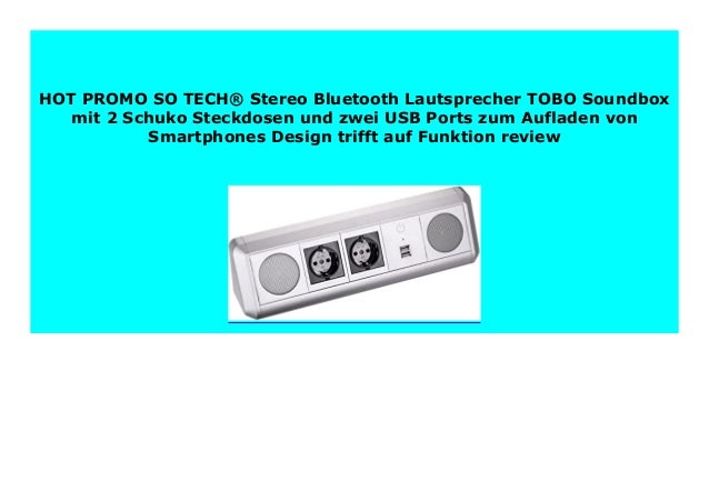 Best Price SO TECH Stereo Bluetooth Lautsprecher TOBO ...