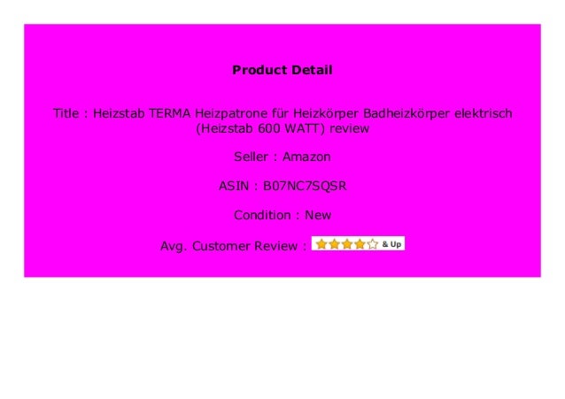Best Price Heizstab Terma Heizpatrone F R Heizk Rper Badheizk Rper El
