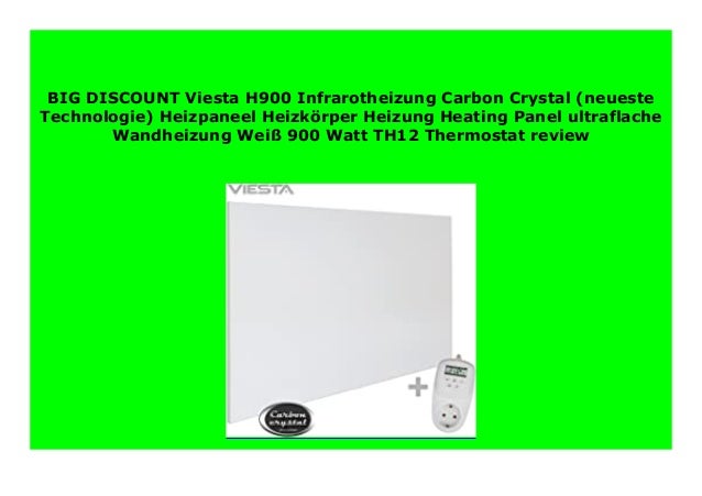 Viesta H900 Infrarotheizung Carbon Crystal Heizpaneel Heizk/örper Heizung Heating Panel ultraflache Wandheizung Wei/ß 900 Watt TH12 Thermostat neueste Technologie