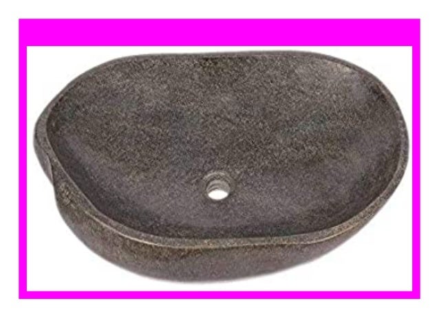 60 cm Steinwaschbecken grau oval wohnfreuden Naturstein Waschbecken