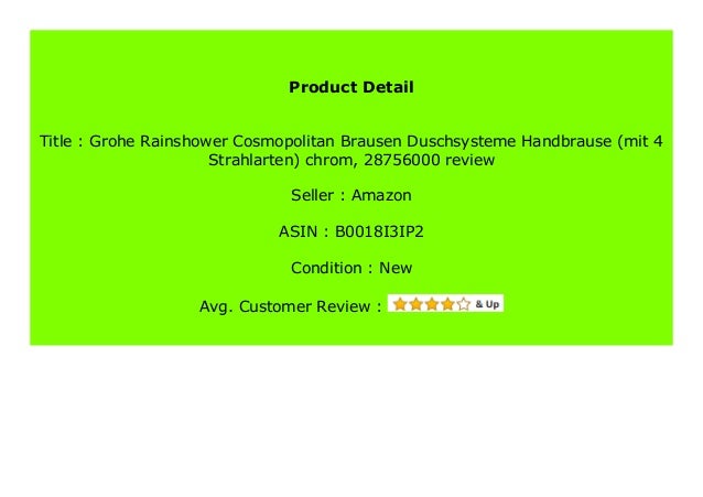 Amazon Com Grohe Handshower Rainshower Cosmopolitan 160mm 4