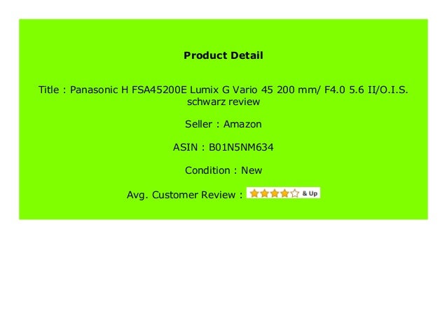 Discount Panasonic H Fsa450e Lumix G Vario 45 0 Mm F4 0 5 6 Ii O