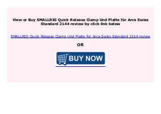 Big Discount Smallrig Quick Release Clamp Und Platte F R Arca