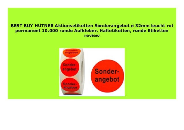 Sell Hutner Aktionsetiketten Sonderangebot 32mm Leucht Rot Permanen
