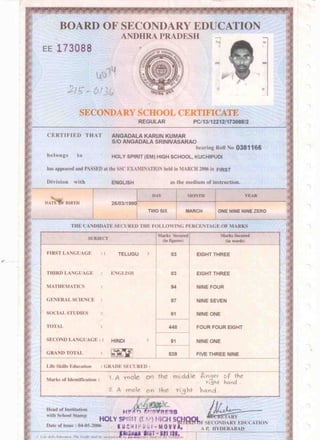 10th & 12 th certificatess