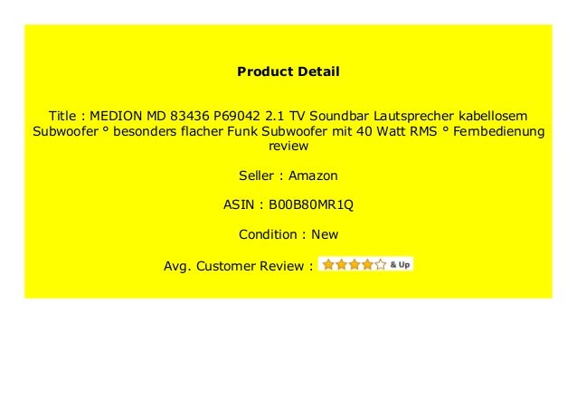 soundbar medion md 83436
