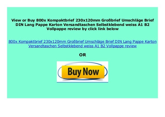 SELL 800x Kompaktbrief 230x120mm Gro brief Umschl ge Brief DIN Lang P…