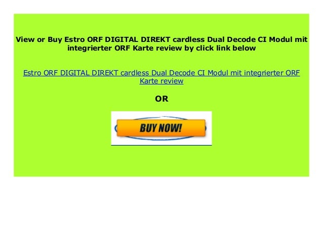 Módulo CI+ ORF DIGITAL DIRECT Sin Tarjeta – Doble Decodificación, Con Tarjeta ORF Integrada, 1080p