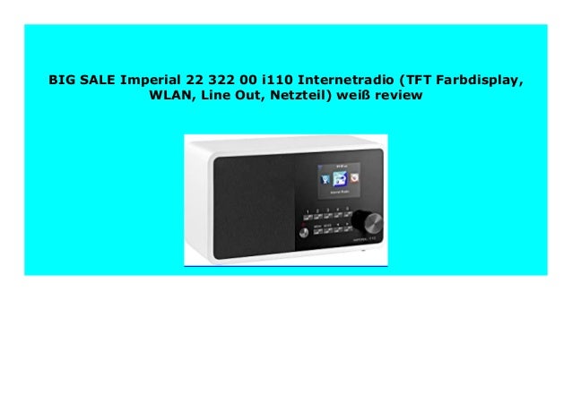 Discount Imperial 22 322 00 I110 Internetradio Tft Farbdisplay Wlan