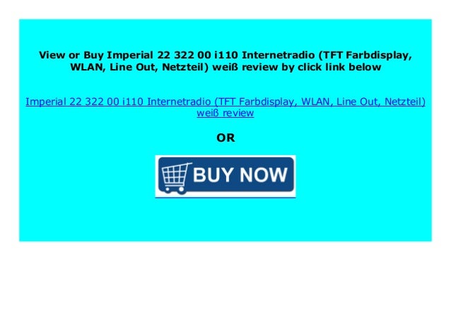 Discount Imperial 22 322 00 I110 Internetradio Tft Farbdisplay Wlan