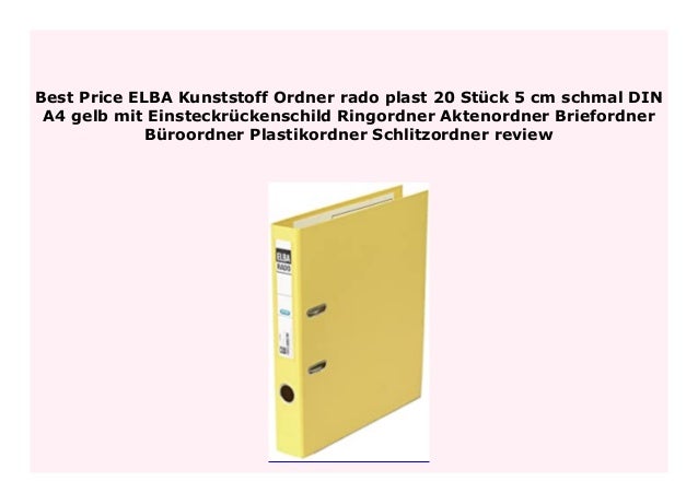 Hot Promo Elba Kunststoff Ordner Rado Plast St Ck 5 Cm Schmal Din