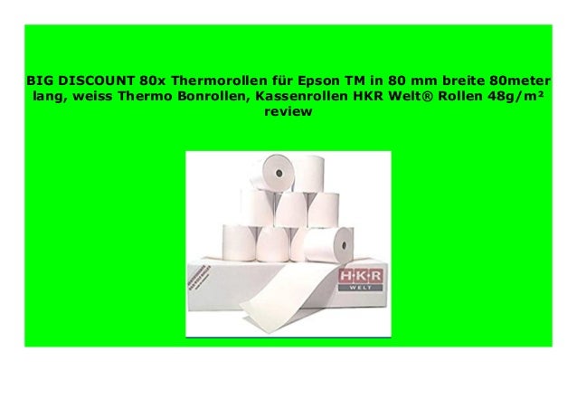 100 Thermo-Kassenrollen 80//50//12-48g//m² Thermorollen 80mm x 50m x 12mm