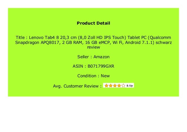 Best Product Lenovo Tab4 8 3 Cm 8 0 Zoll Hd Ips Touch Tablet Pc
