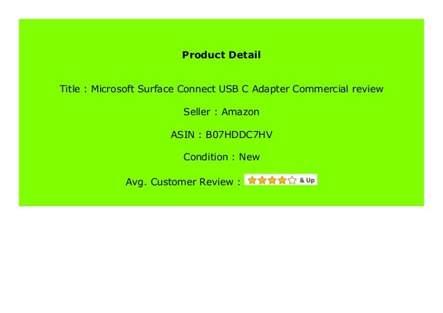 Hot Sale Microsoft Surface Connect Usb C Adapter Commercial Review 319