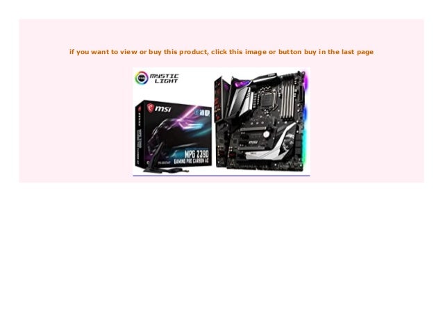 Discount Msi Mpg Z390 Gaming Pro Carbon Ac Lga 1151 Mainboard Ddr4