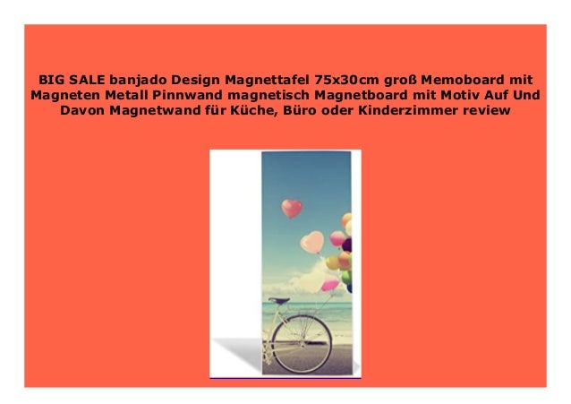 Best Seller Banjado Design Magnettafel 75x30cm Gro Memoboard Mit M