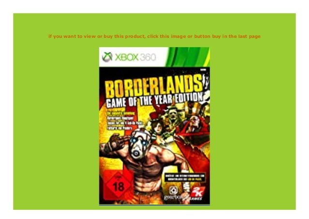 Best Seller Borderlands Game Of The Year Edition Xbox Classics Re Best Seller Borderlands Game Of The Year Edition Xbox Classics Re