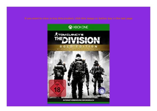 Best Seller Tom Clancy S The Division Gold Edition Xbox One Rev