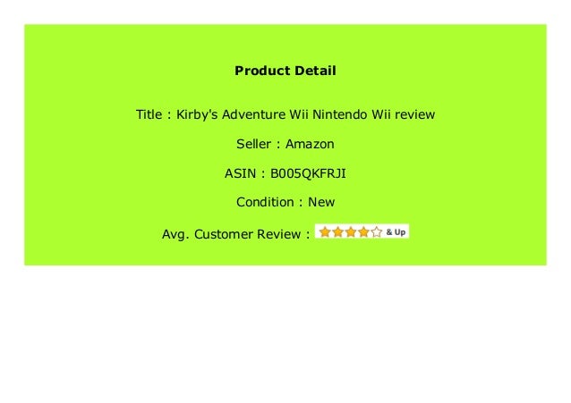 kirby's adventure wii amazon