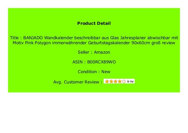 Big Sale Banjado Wandkalender Beschreibbar Aus Glas Jahresplaner Ab