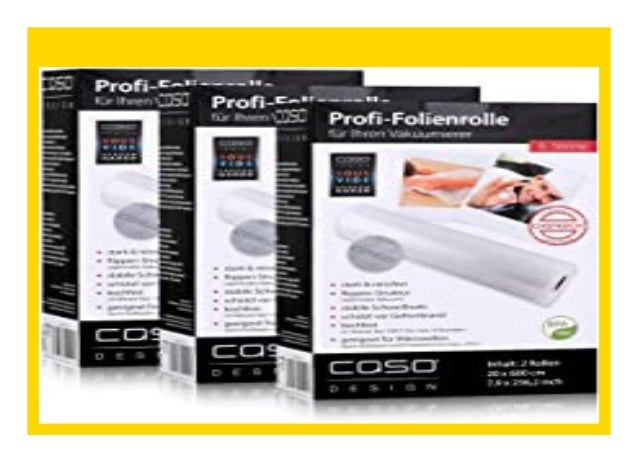 2 Rollen für Vakuumierer Caso Caso Profi-Folienrollen 20x600 cm 4er Pack