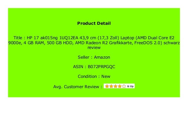 Best Buy Hp 17 Ak015ng 1uq12ea 43 9 Cm 17 3 Zoll Laptop Amd Dual C
