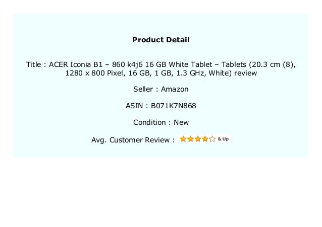 Hot Promo Acer Iconia B1 860 K4j6 16 Gb White Tablet Tablets