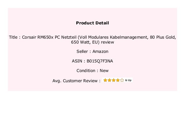 Hot Promo Corsair Rm650x Pc Netzteil Voll Modulares Kabelmanagement